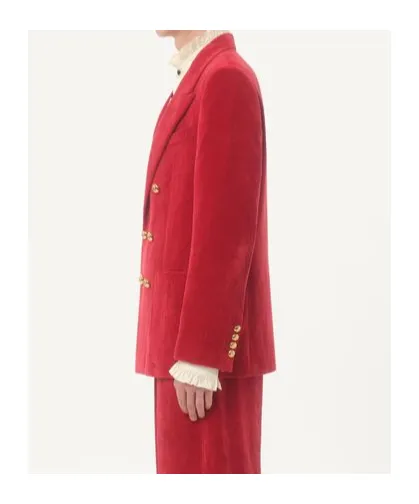 Valentino	Double-Breasted Long-Sleeved Jacket