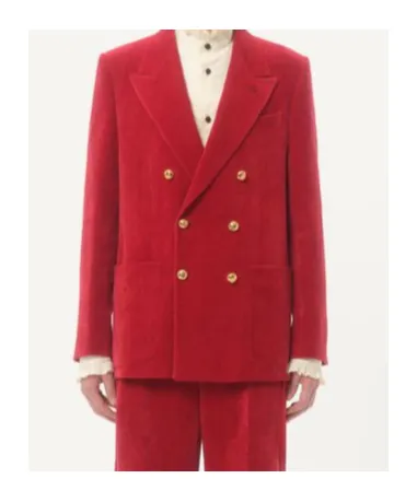 Valentino	Double-Breasted Long-Sleeved Jacket