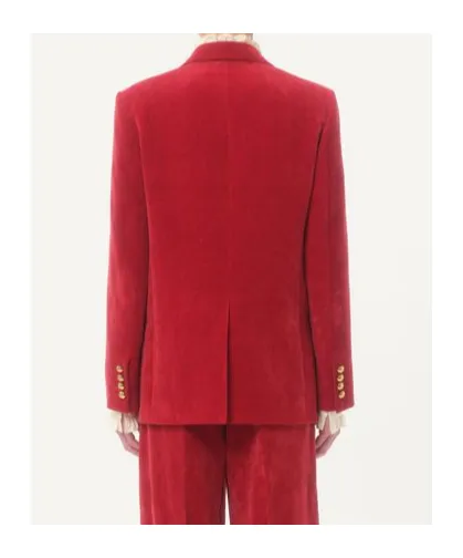 Valentino	Double-Breasted Long-Sleeved Jacket