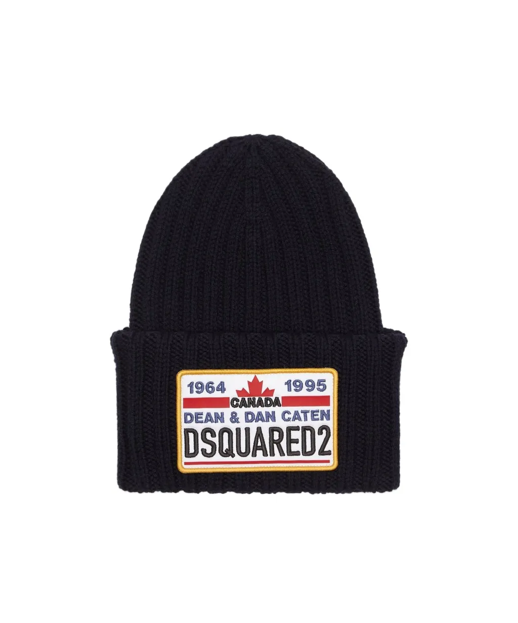 Dsquared2 Logo Embroidered Turn-Up Beanie