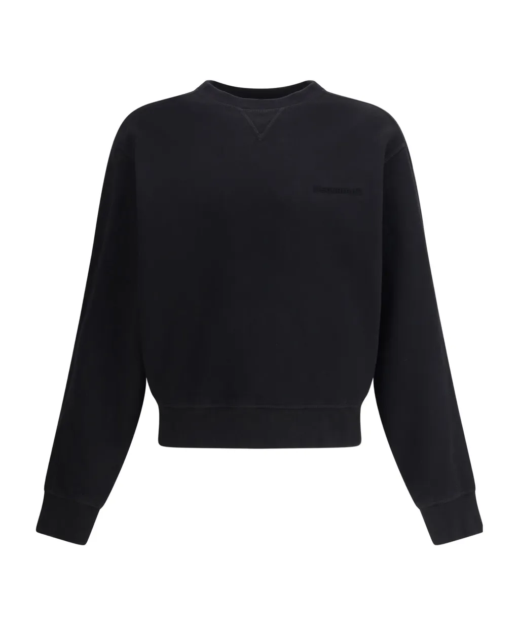 Ribbed-Hem Crew-Neck Sweatshirt