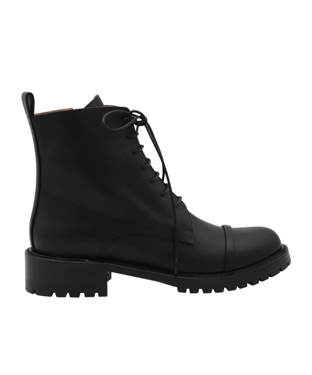 Round Toe Lace-Up Ankle Boots