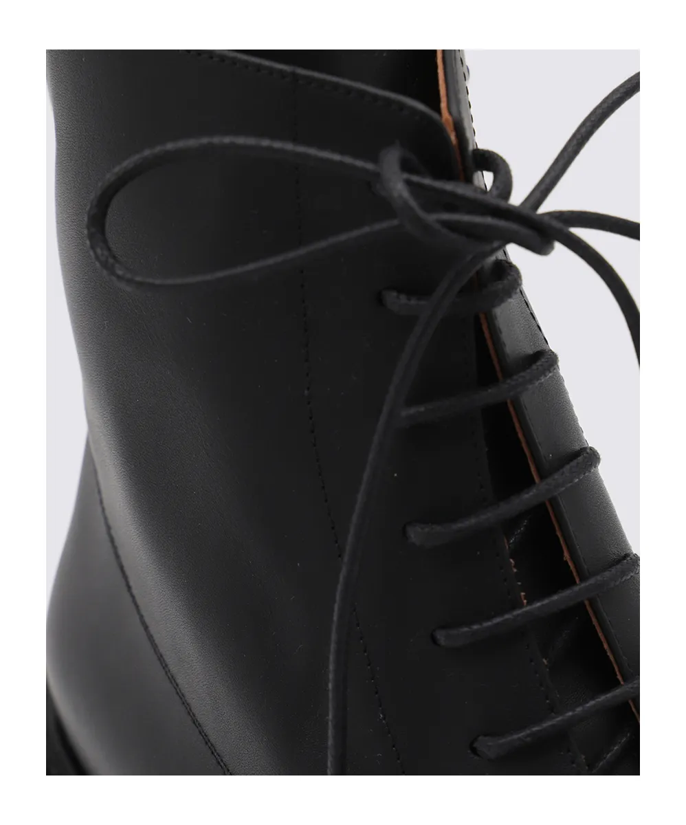 Round Toe Lace-Up Ankle Boots