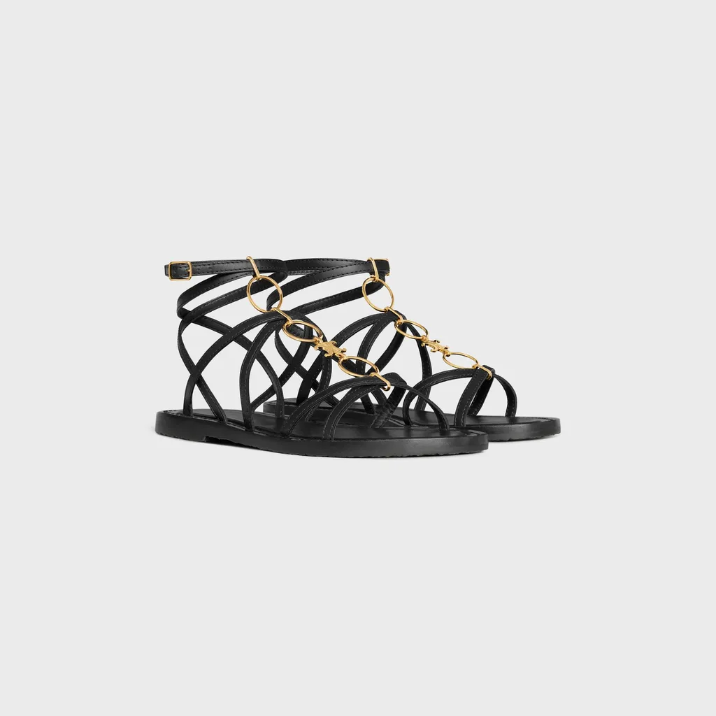 Celine Lympia Strappy Jewel Sandal In Calfskin