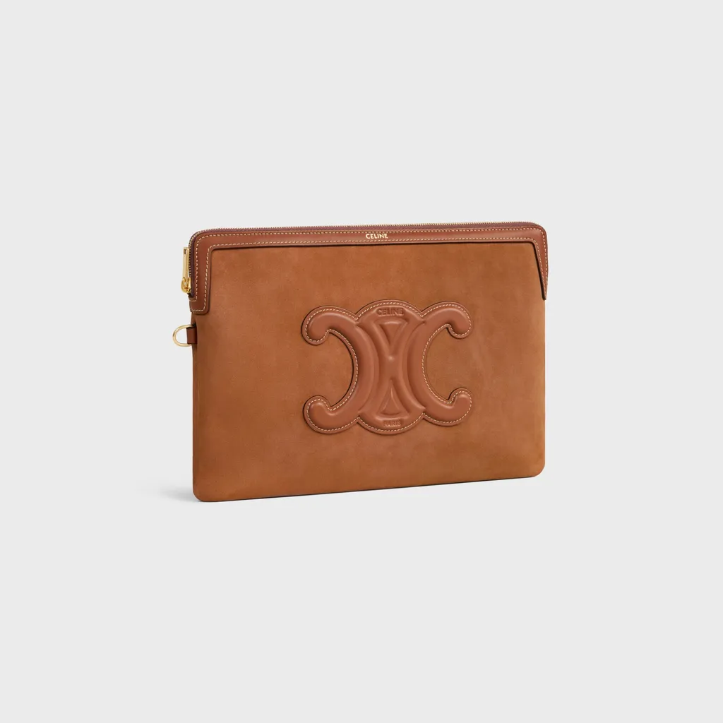 Small Pouch With Strap Cuir Triomphe In Nubuck Calfskin