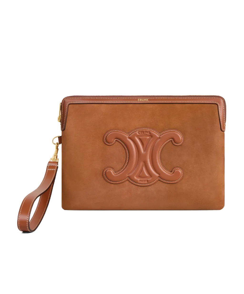 Small Pouch With Strap Cuir Triomphe In Nubuck Calfskin