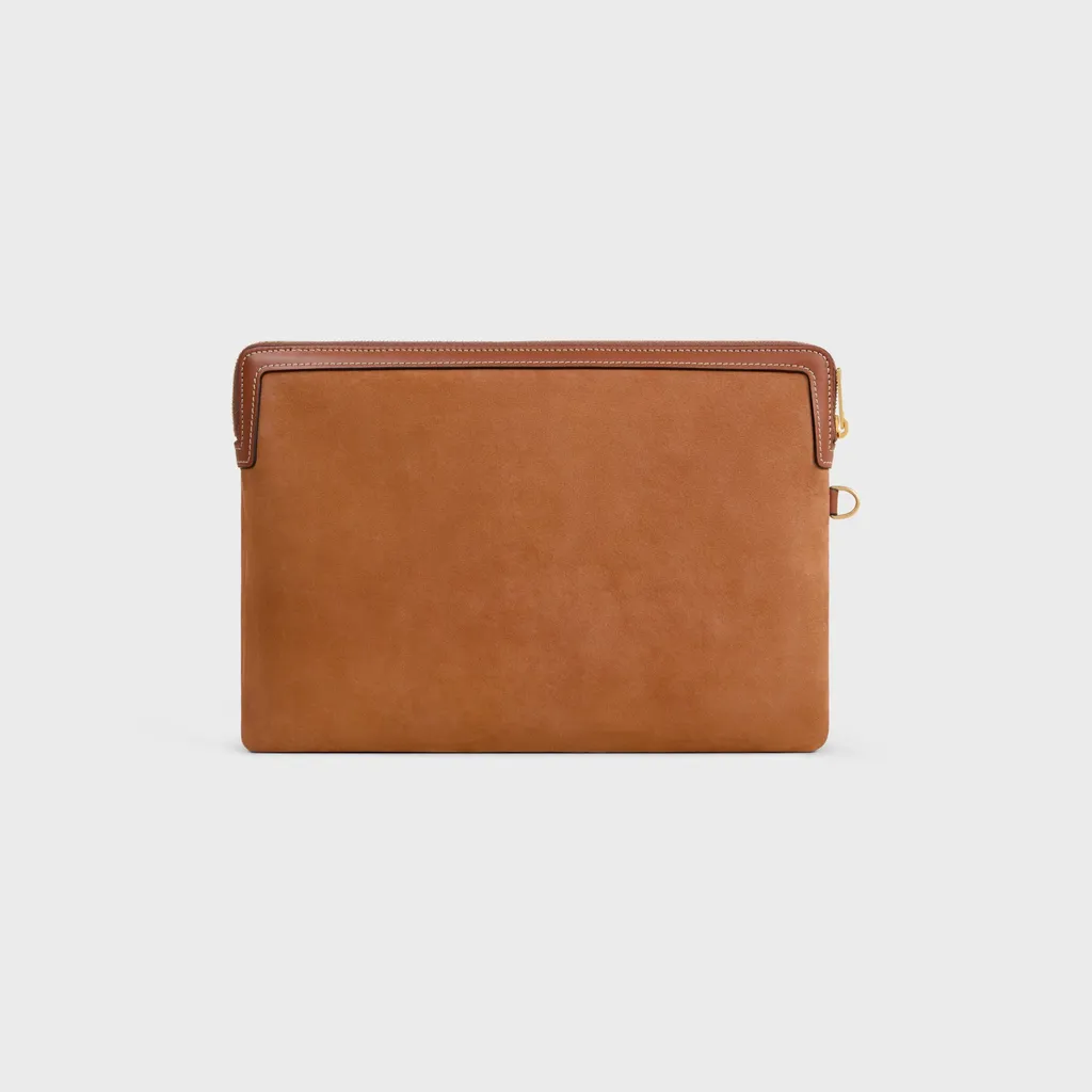 Small Pouch With Strap Cuir Triomphe In Nubuck Calfskin