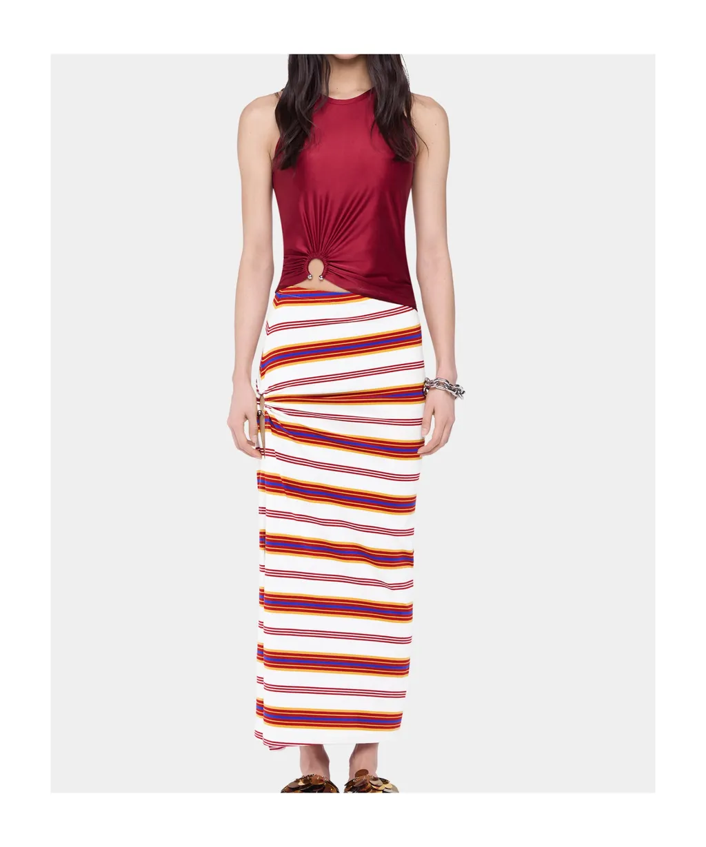 Rabanne Sleeveless Crewneck Ruched Top