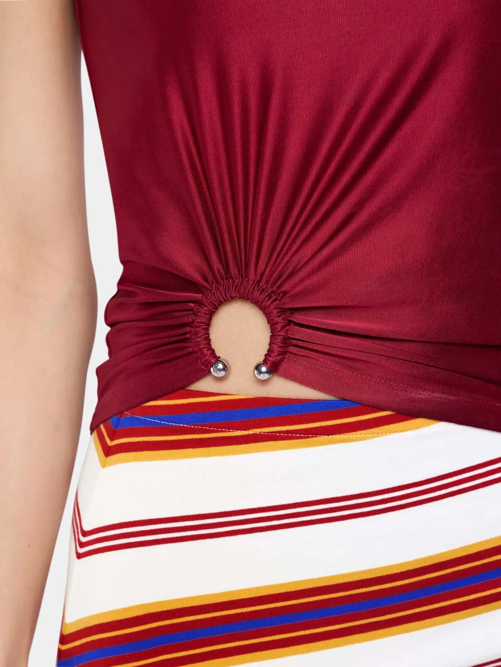 Rabanne Sleeveless Crewneck Ruched Top