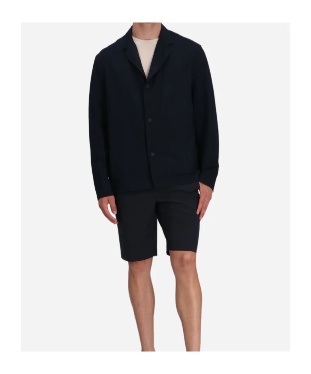 Notched-Collar Button-Up Jacket
