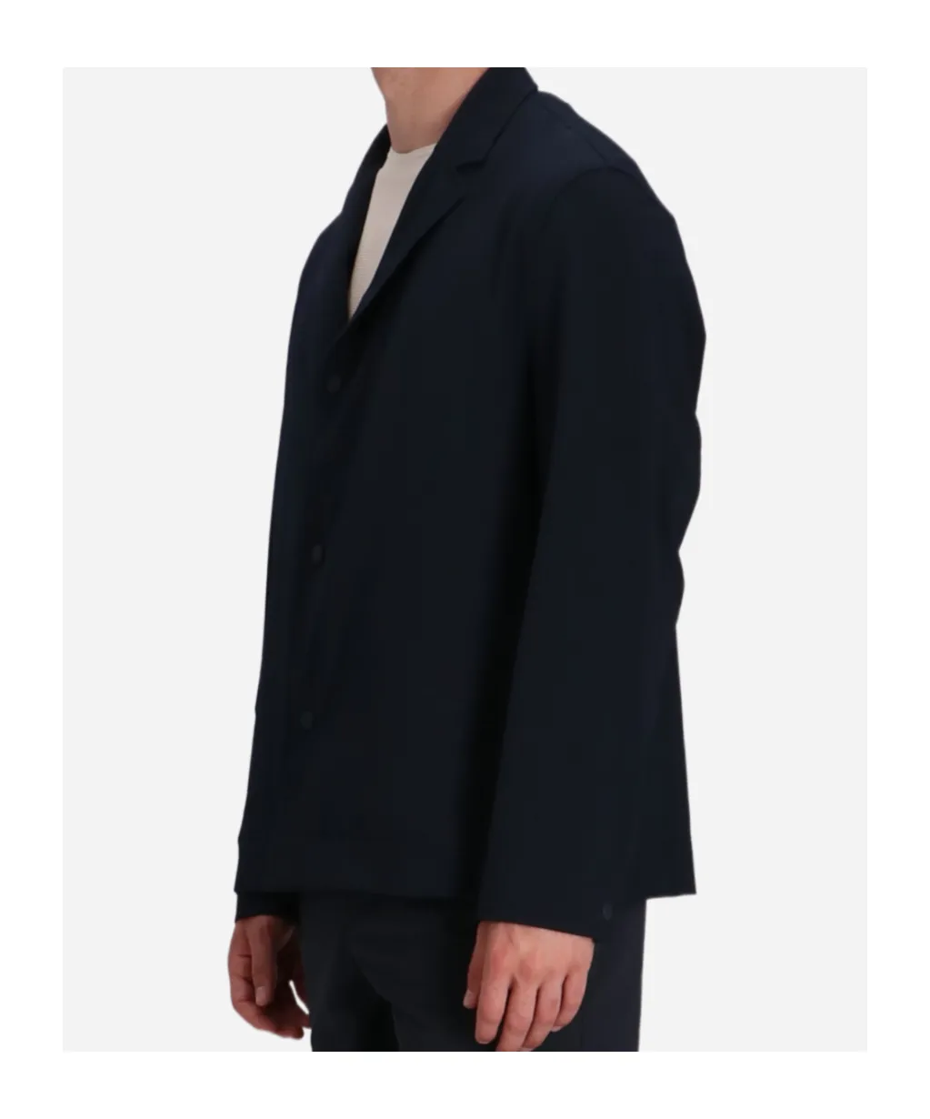 Notched-Collar Button-Up Jacket