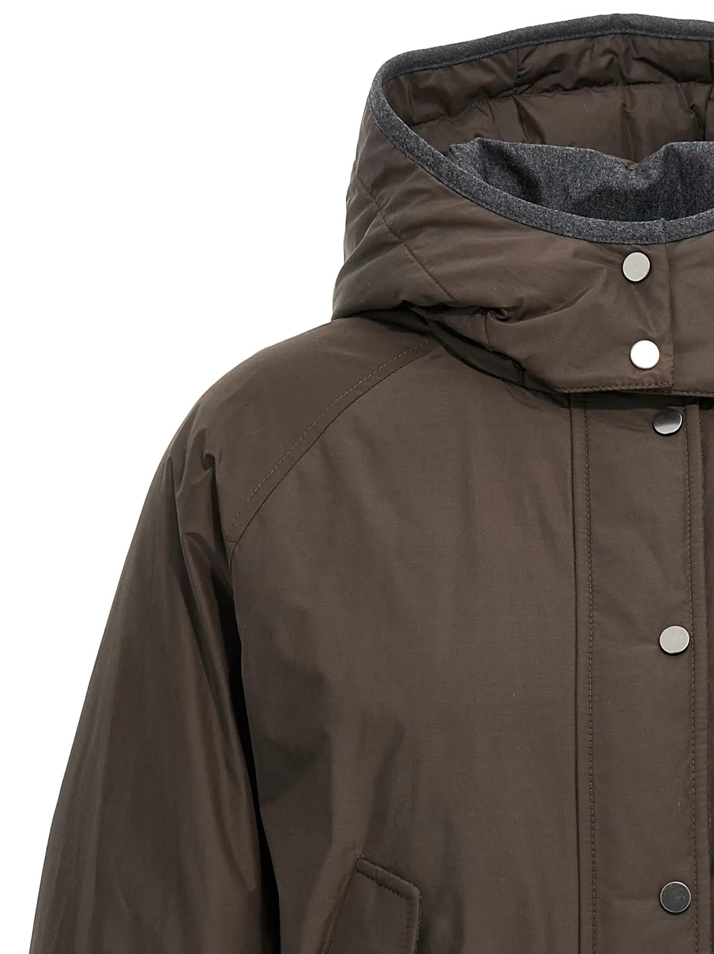 Brunello Cucinelli Buttoned Cropped Down Jacket