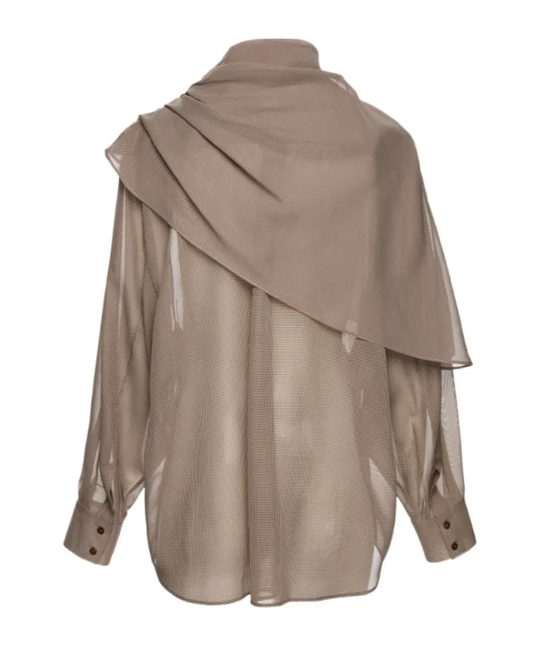 Classic Oversized Shirt In Brown