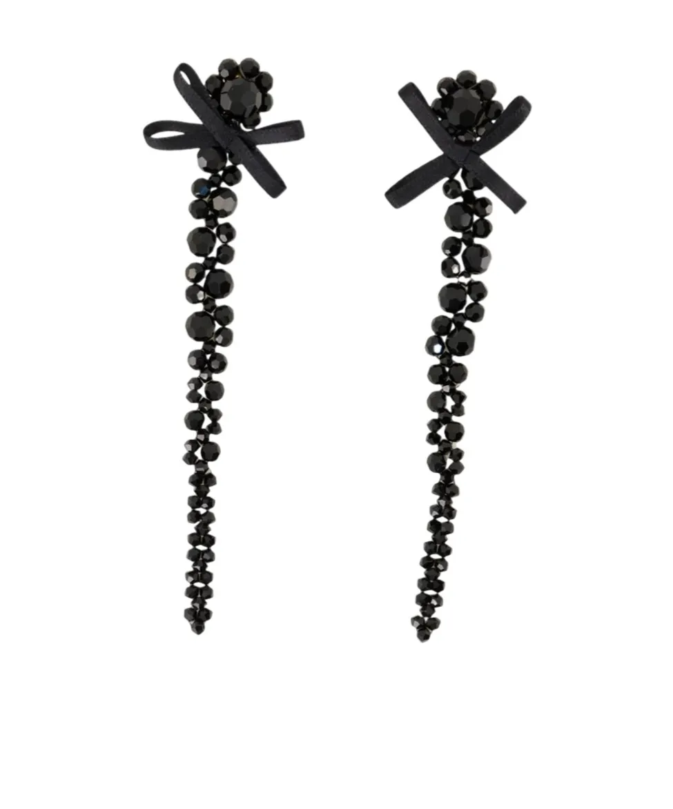 Simone Rocha	Bow-Detail Embellished Earrings