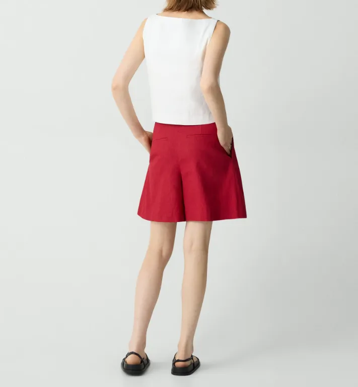 Pleated Front Shorts