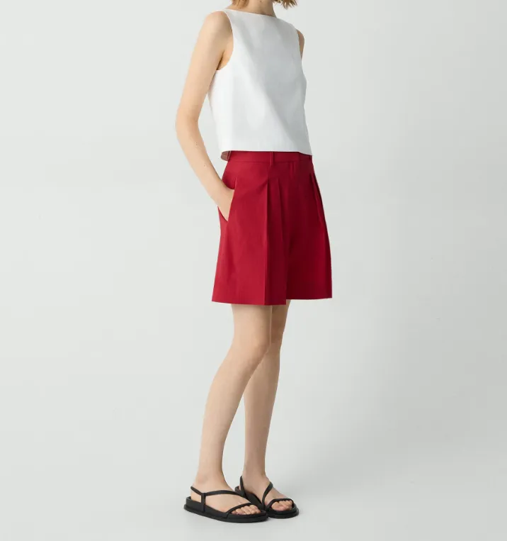 Pleated Front Shorts