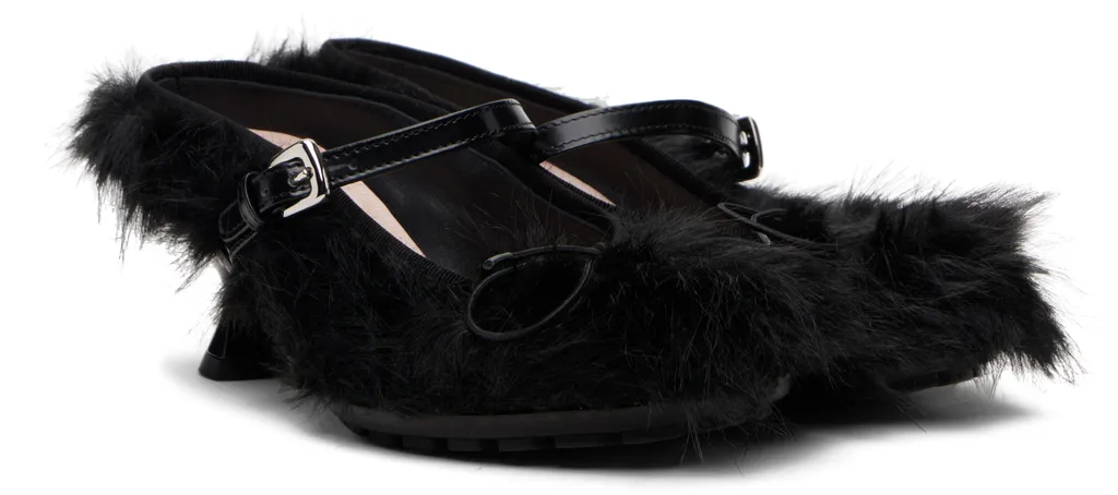 60Mm Fur-Trimmed Buckle Mules