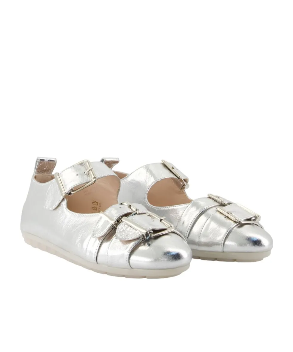 Buckle-Detail Ballet Flats