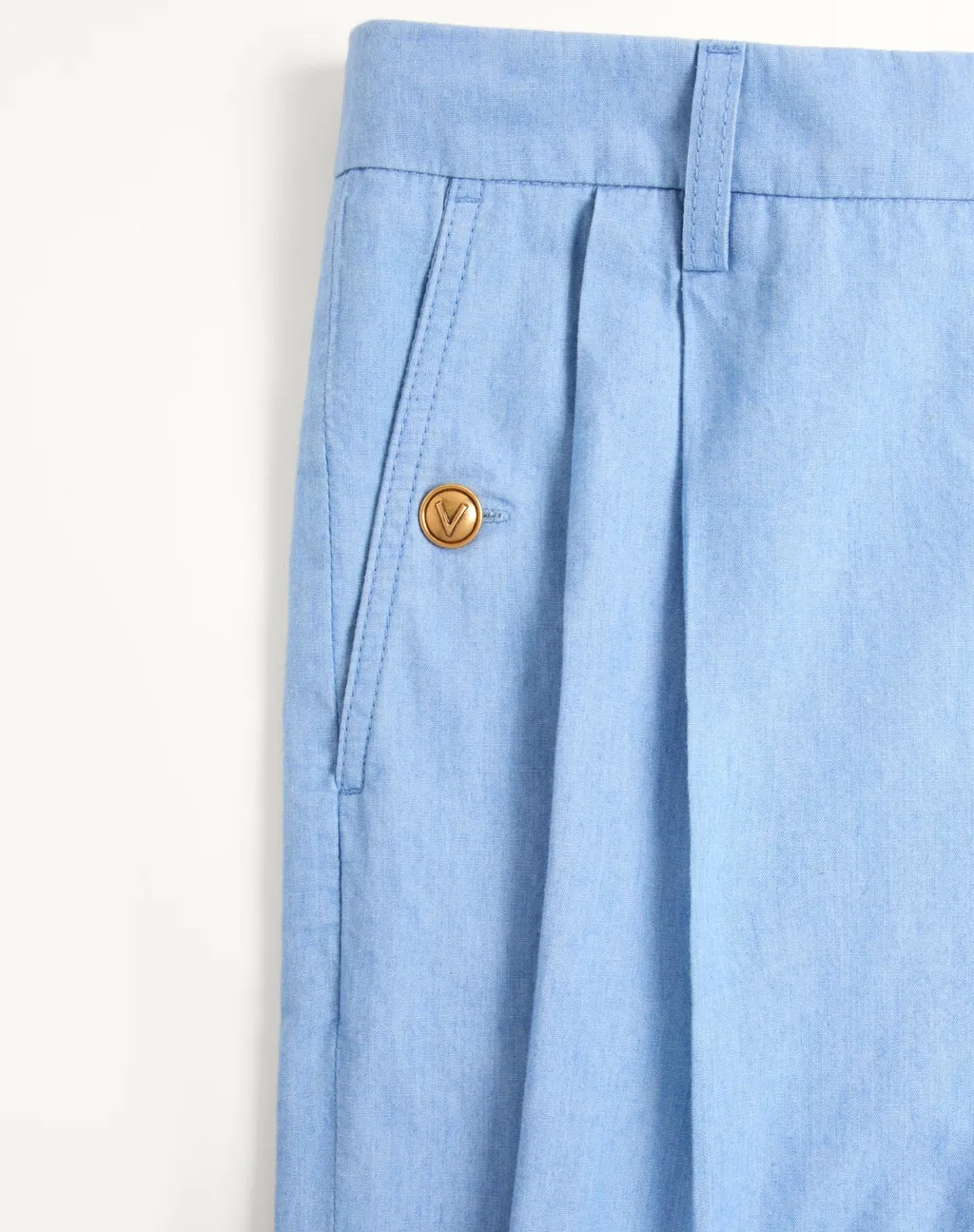Cuffed Denim Bermuda Shorts