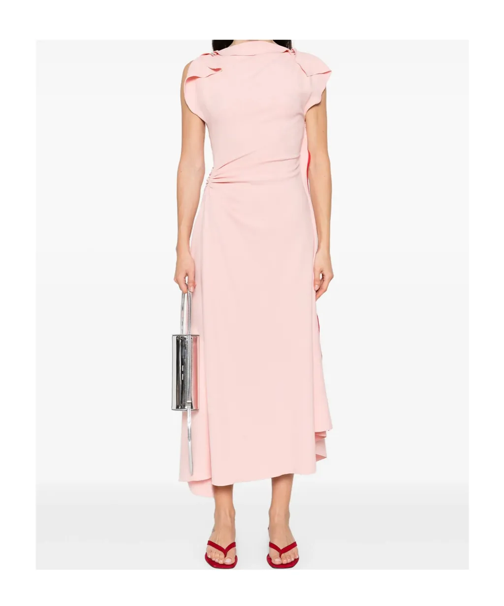 Victoria Beckham Ruffle Detailed Sleeveless Dress
