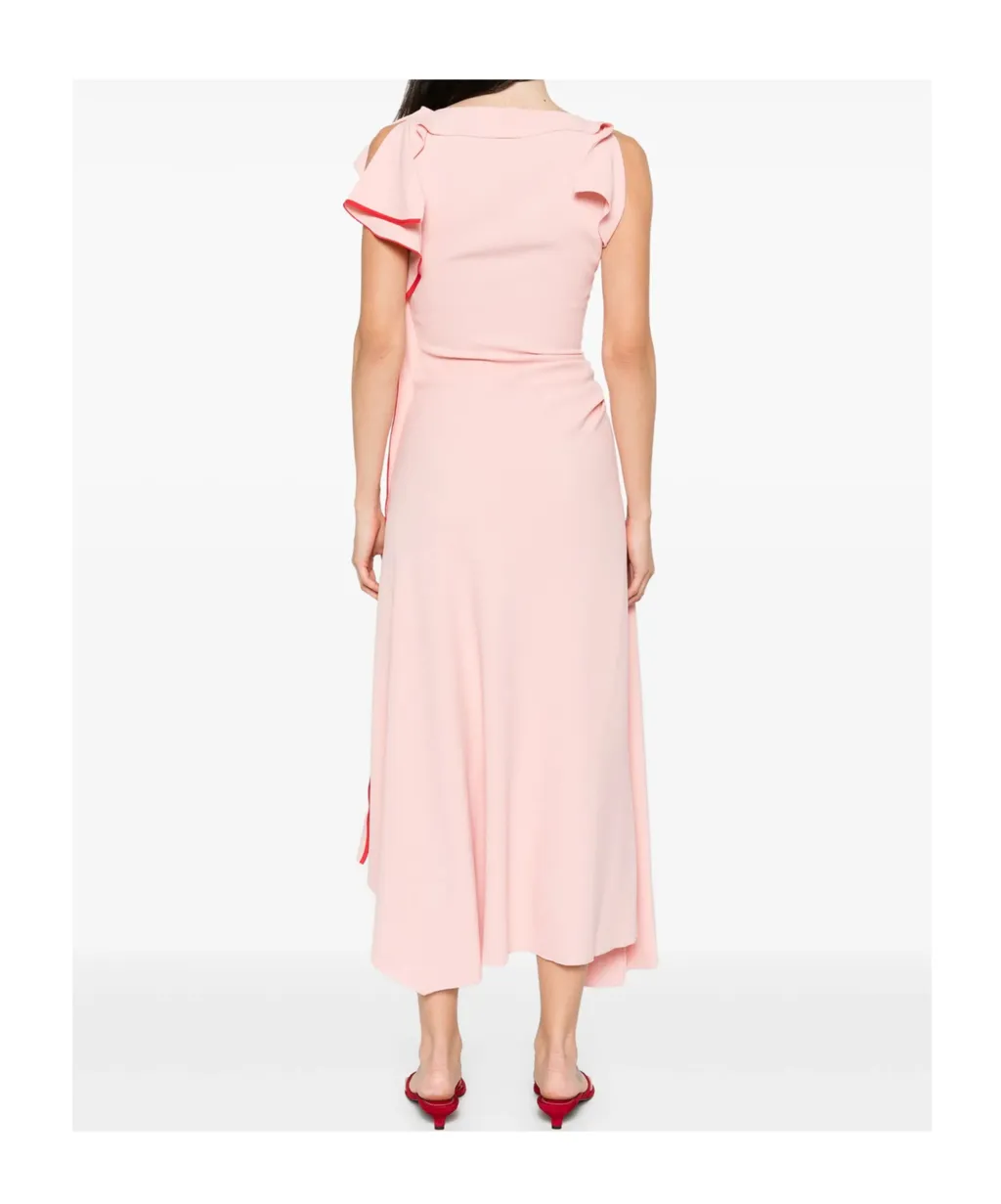 Victoria Beckham Ruffle Detailed Sleeveless Dress