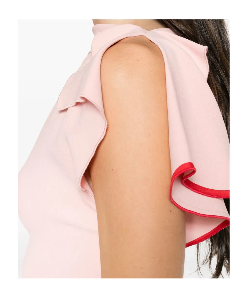 Victoria Beckham Ruffle Detailed Sleeveless Dress
