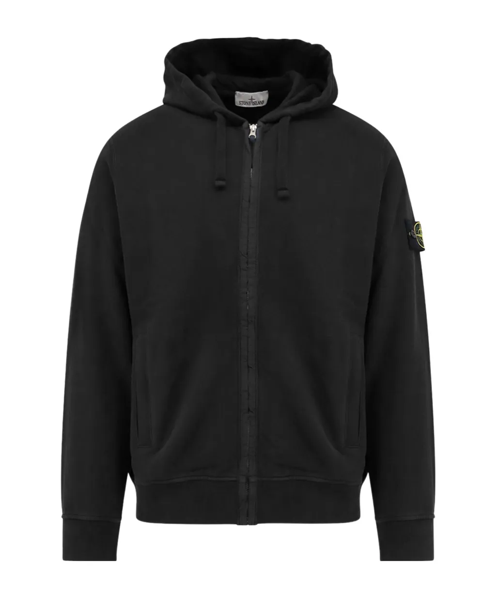 Stone Island Logo Patch Zip-Up Hoodie