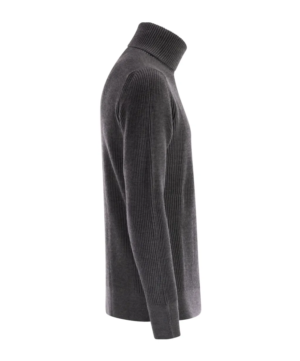 Ribbed Turtleneck Sweater