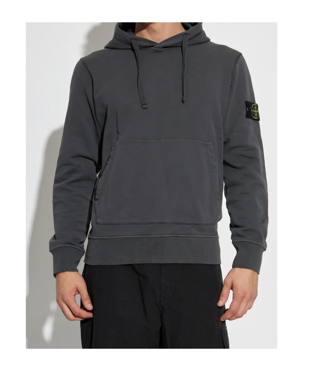 Stone Island Logo Patch Drawstring Hoodie