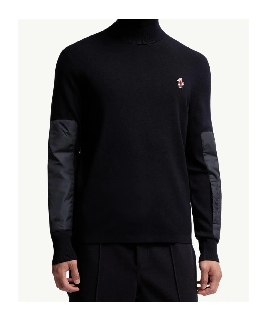 Moncler Grenoble Logo Embroidered Polo Neck Jumper