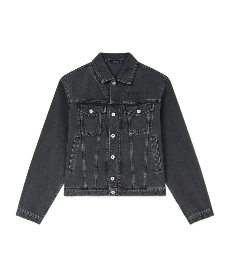 Kenzo Collared Button-Up Denim Jacket