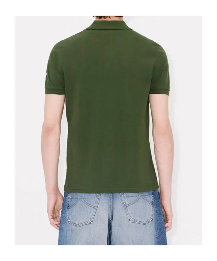 Embroidered Slim Polo In Cotton Kenzo Elephant Logo