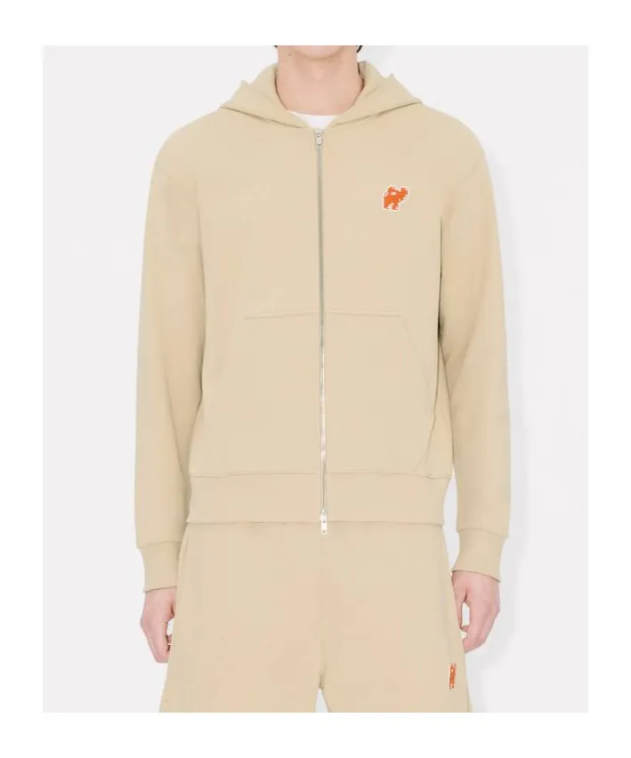 Embroidered Full-Zip Hoodie In Cotton Kenzo Elephant Logo
