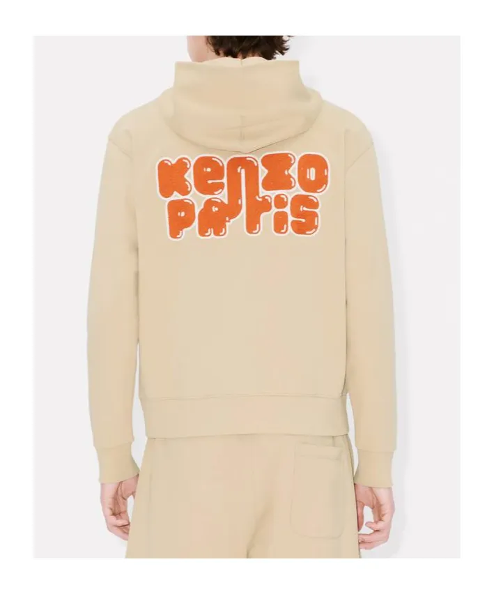 Embroidered Full-Zip Hoodie In Cotton Kenzo Elephant Logo