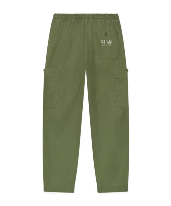 Embroidered Cargo Jogpants In Coated Cotton Kenzo Elephant Logo