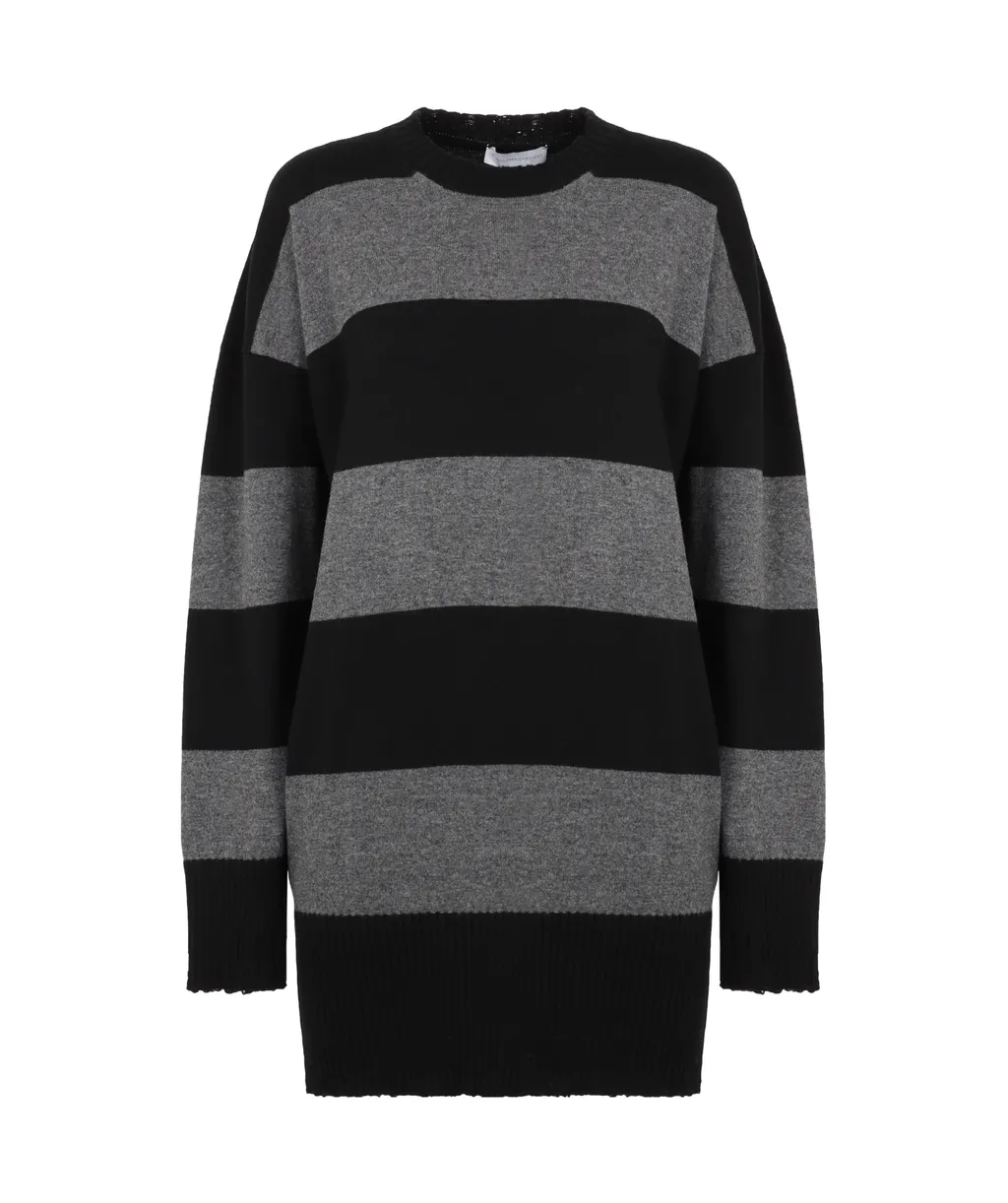 Stella Mccartney Striped Distressed Knitted Dress