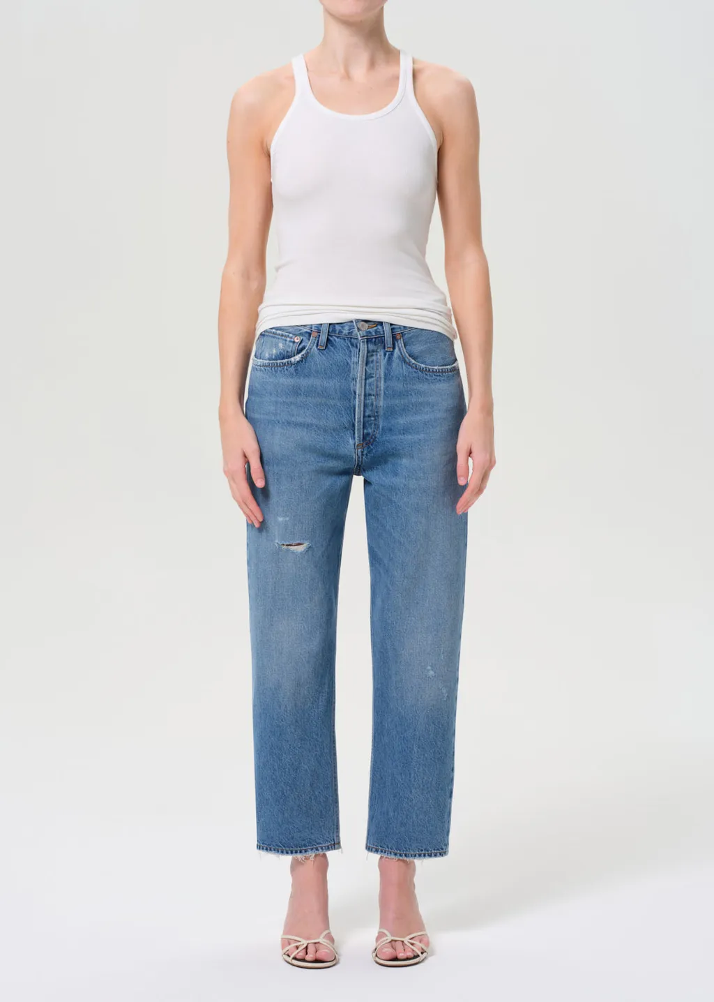 Agolde 90's Distressed Straight-Leg Jeans