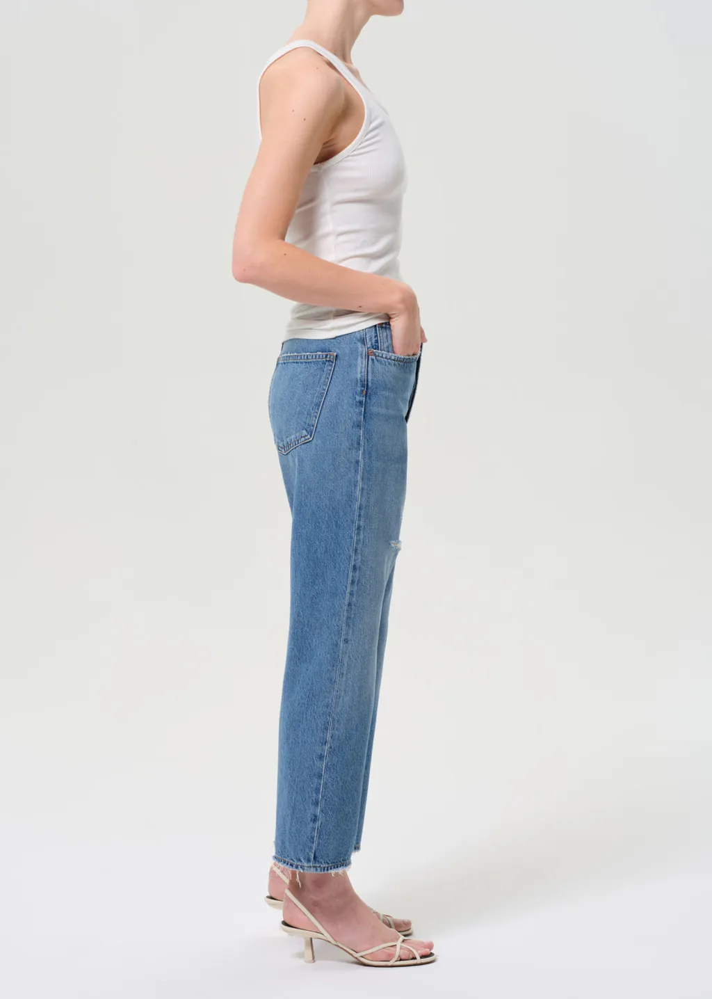 Agolde 90's Distressed Straight-Leg Jeans
