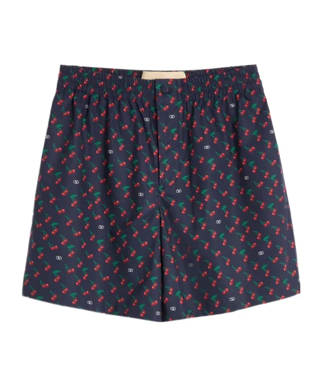 Valentino All-Over Cherry Printed Shorts