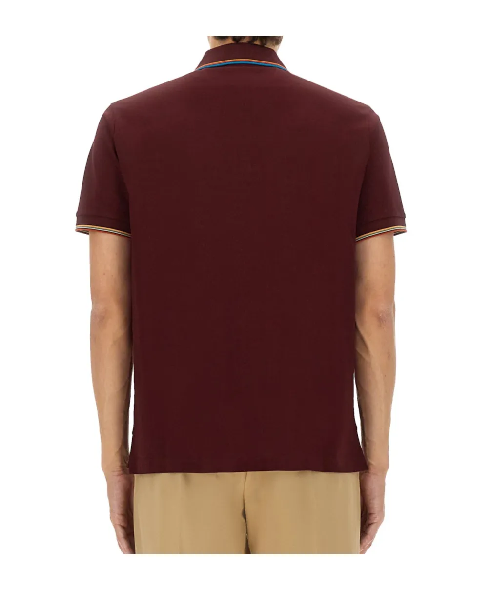 Paul Smith Signature Stripe Trim Zip Polo Shirt