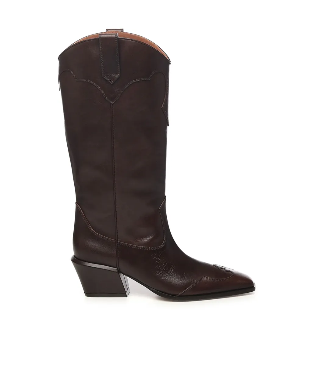 Paris Texas Ebony Square-Toe Boots