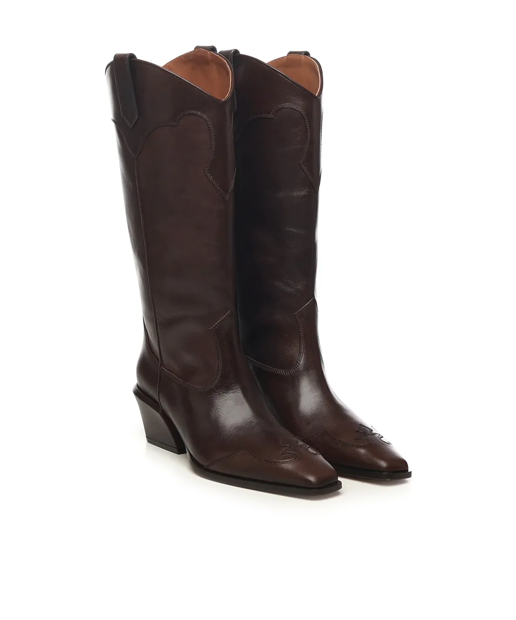 Paris Texas Ebony Square-Toe Boots