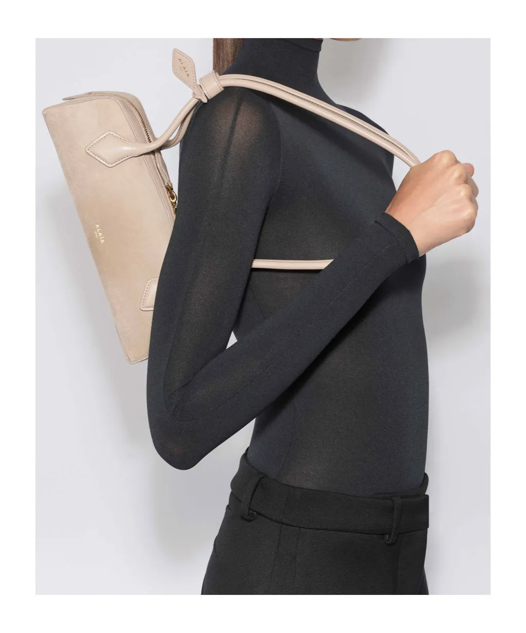 Le Teckel Small Bi-Material Bag In Leather