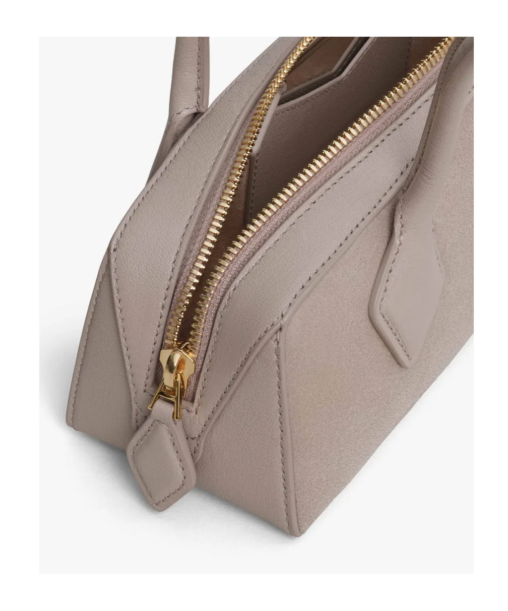 Le Teckel Small Bi-Material Bag In Leather