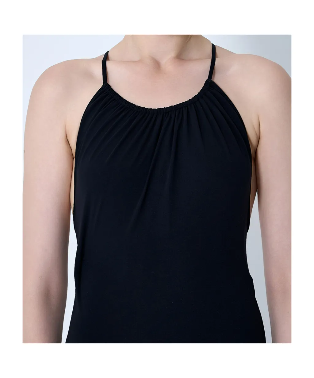 Drawstring-Neck Swimsuit