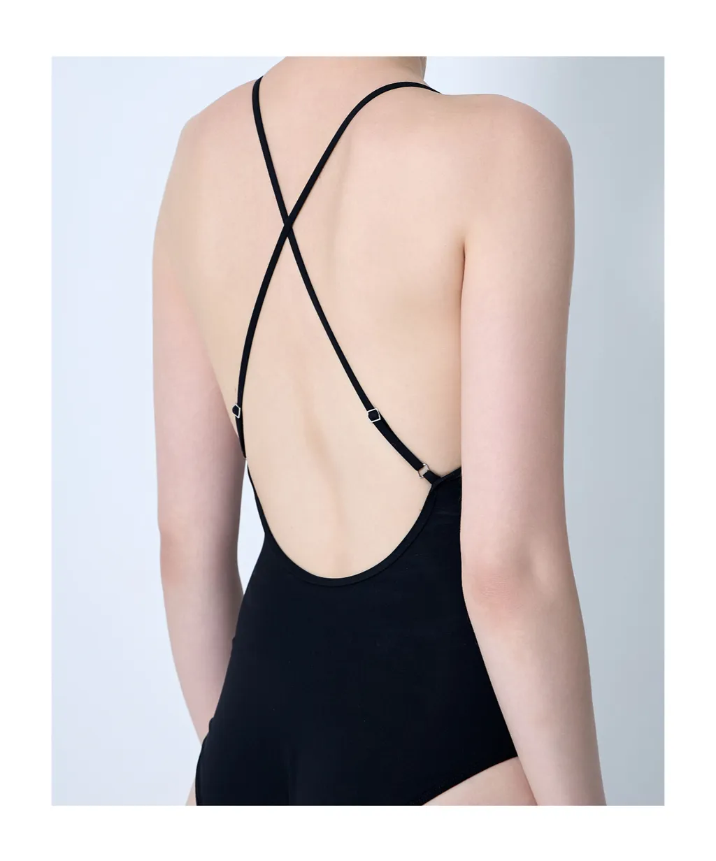 Drawstring-Neck Swimsuit