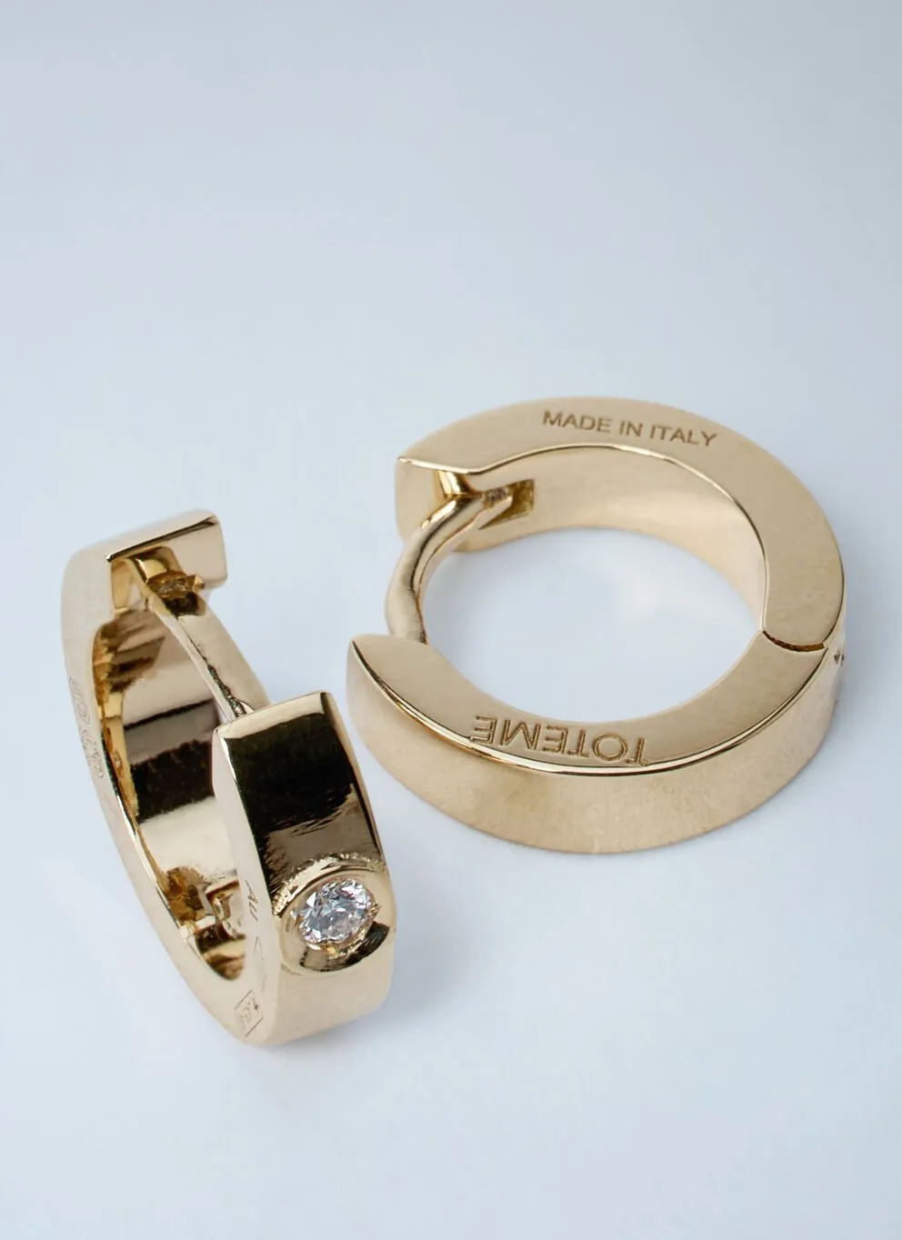 Bezel Diamond Hoops