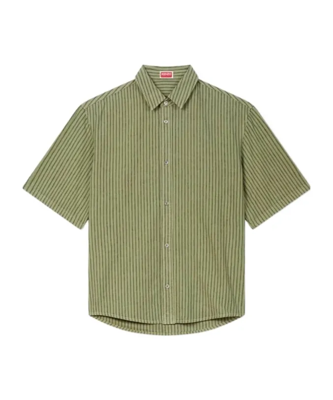 Short Sleeve Shirt In Cotton Linen Kenzo Coast Lines