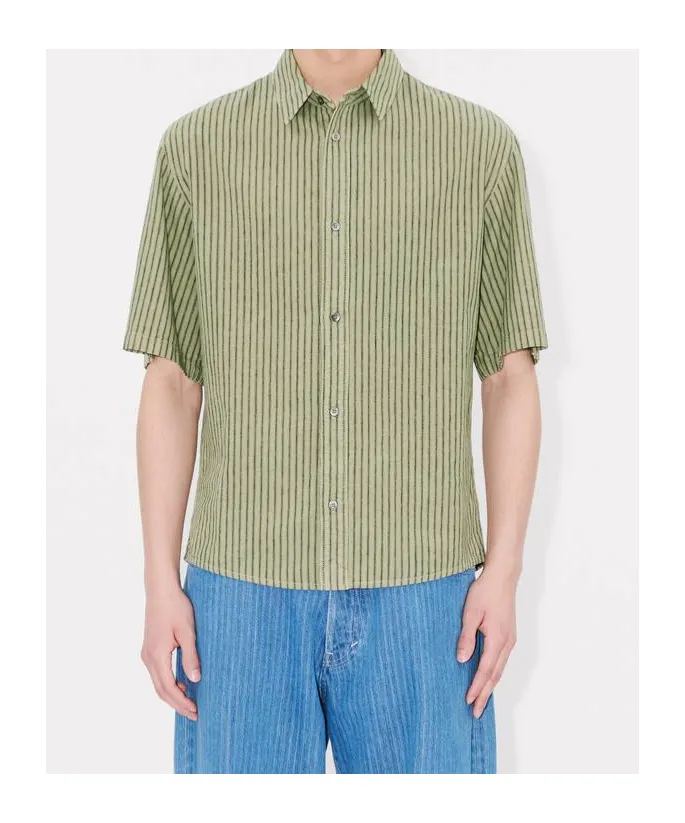 Short Sleeve Shirt In Cotton Linen Kenzo Coast Lines