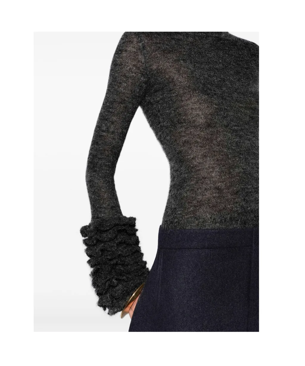 AlaÏA Ruffled Cuff Knitted Jumper
